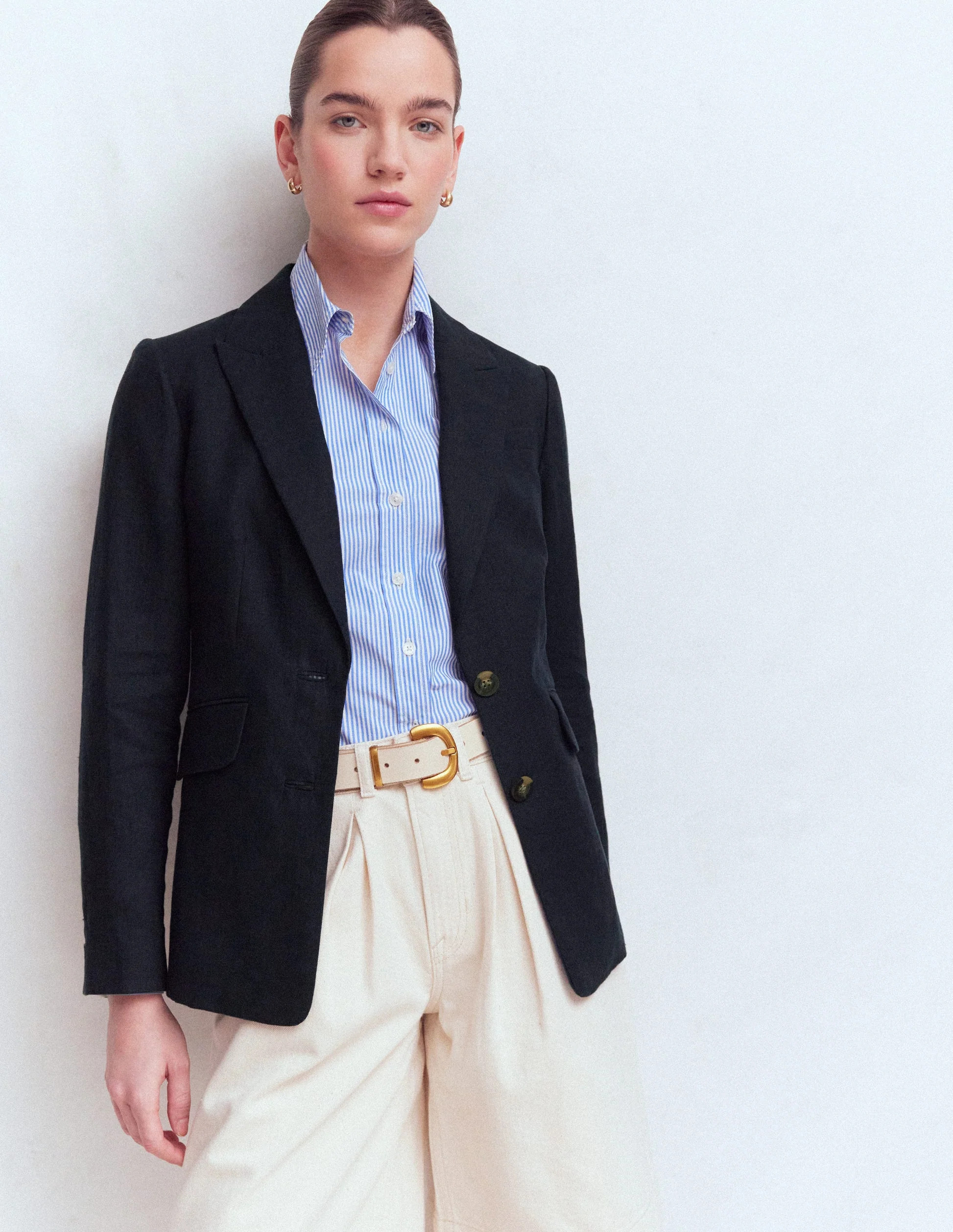 Blazer Stamford en lin-Bleu marine | Boden FR