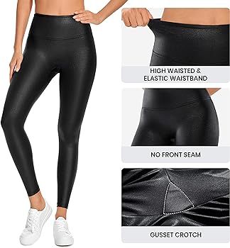CRZ YOGA Butterluxe Matte Faux Leather Leggings for Women 26.5'' - No Front Seam High Waist Stret... | Amazon (US)