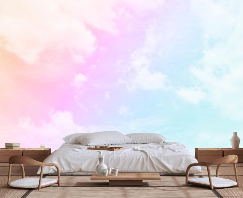 Colorful Clouds in The Sky Wall Mural, for Children's Room Background Wallpaper, TV Background Wa... | Amazon (US)