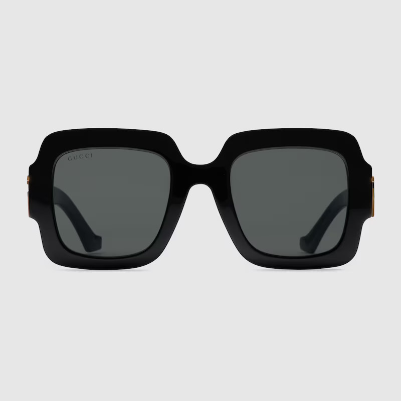 GUCCI Square-frame Double G Sunglasses, Black | Gucci (US)