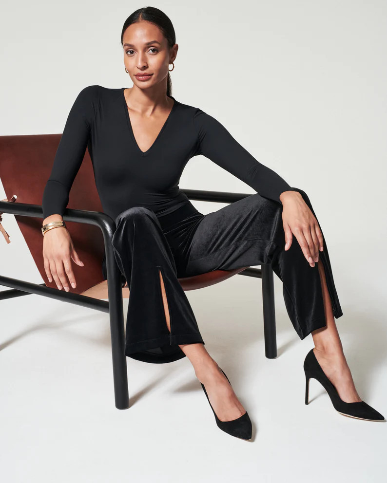 Velvet Front Slit Pant | Spanx