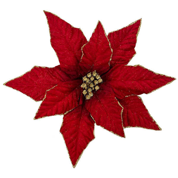 Classic Christmas Red Poinsettia Clip, 7" | At Home
