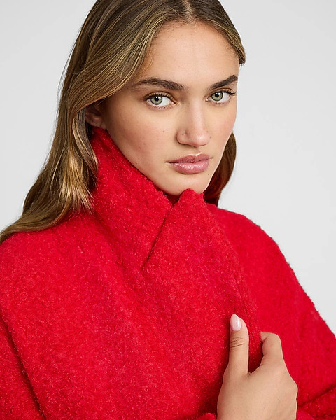 Boucle Single Button Maxi Coat | Express