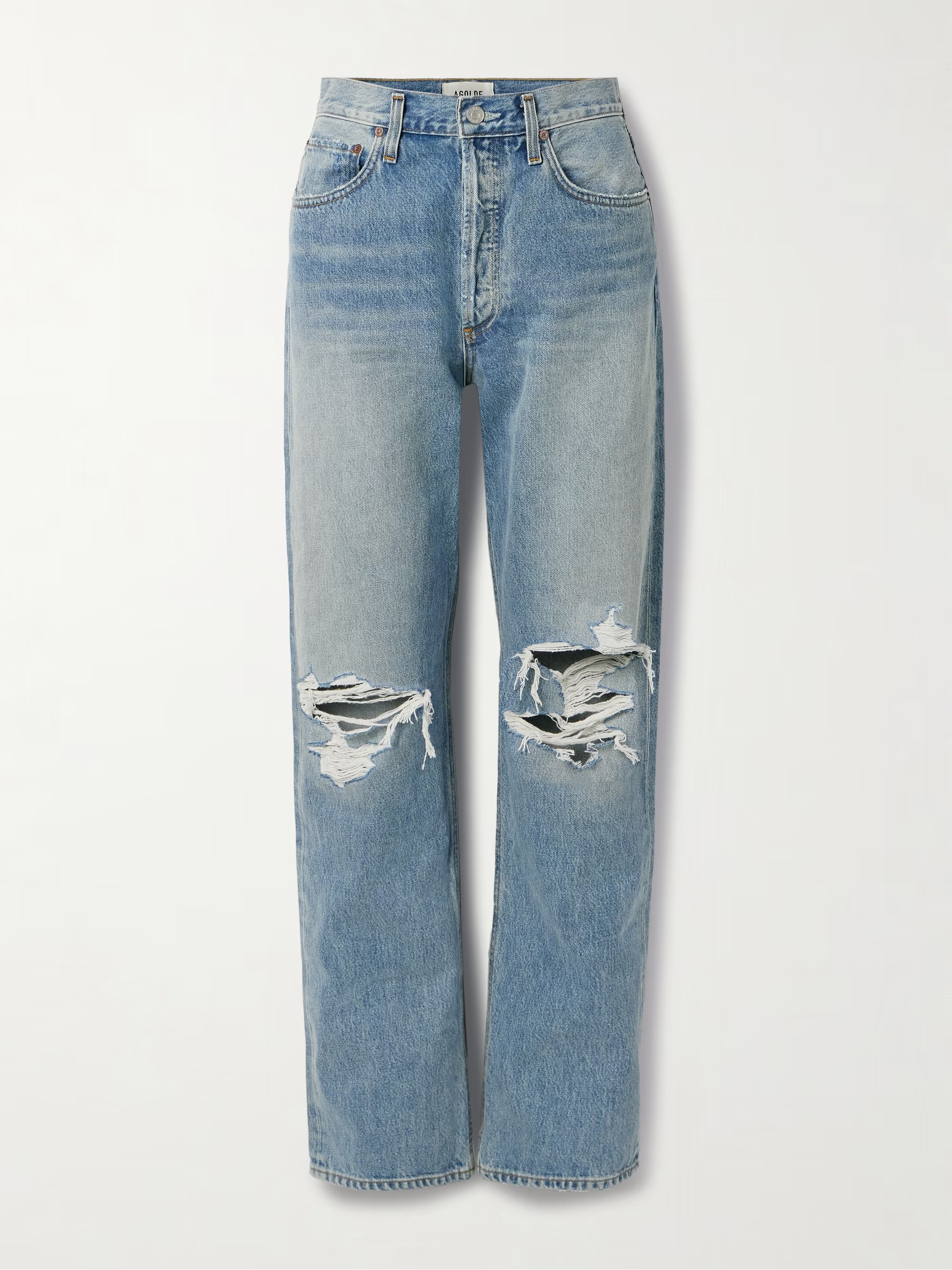 Kelly distressed high-rise straight-leg jeans | NET-A-PORTER (UK & EU)