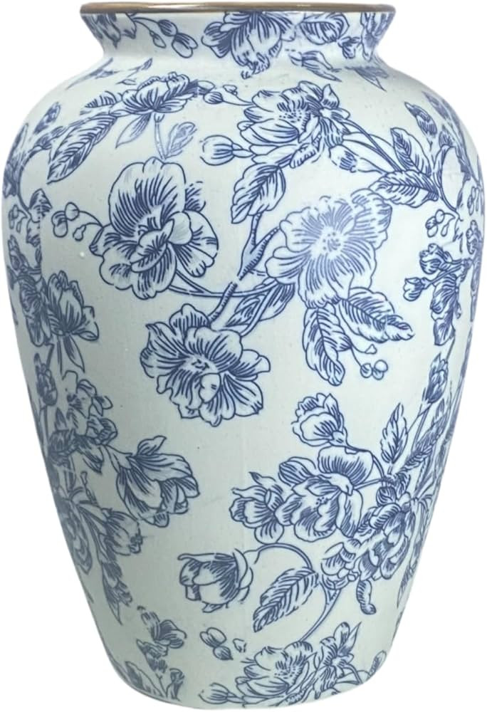 Blue and White Chinoiserie vase - Vintage Ceramic vase with Antique Design, Perfect for Chinoiser... | Amazon (US)