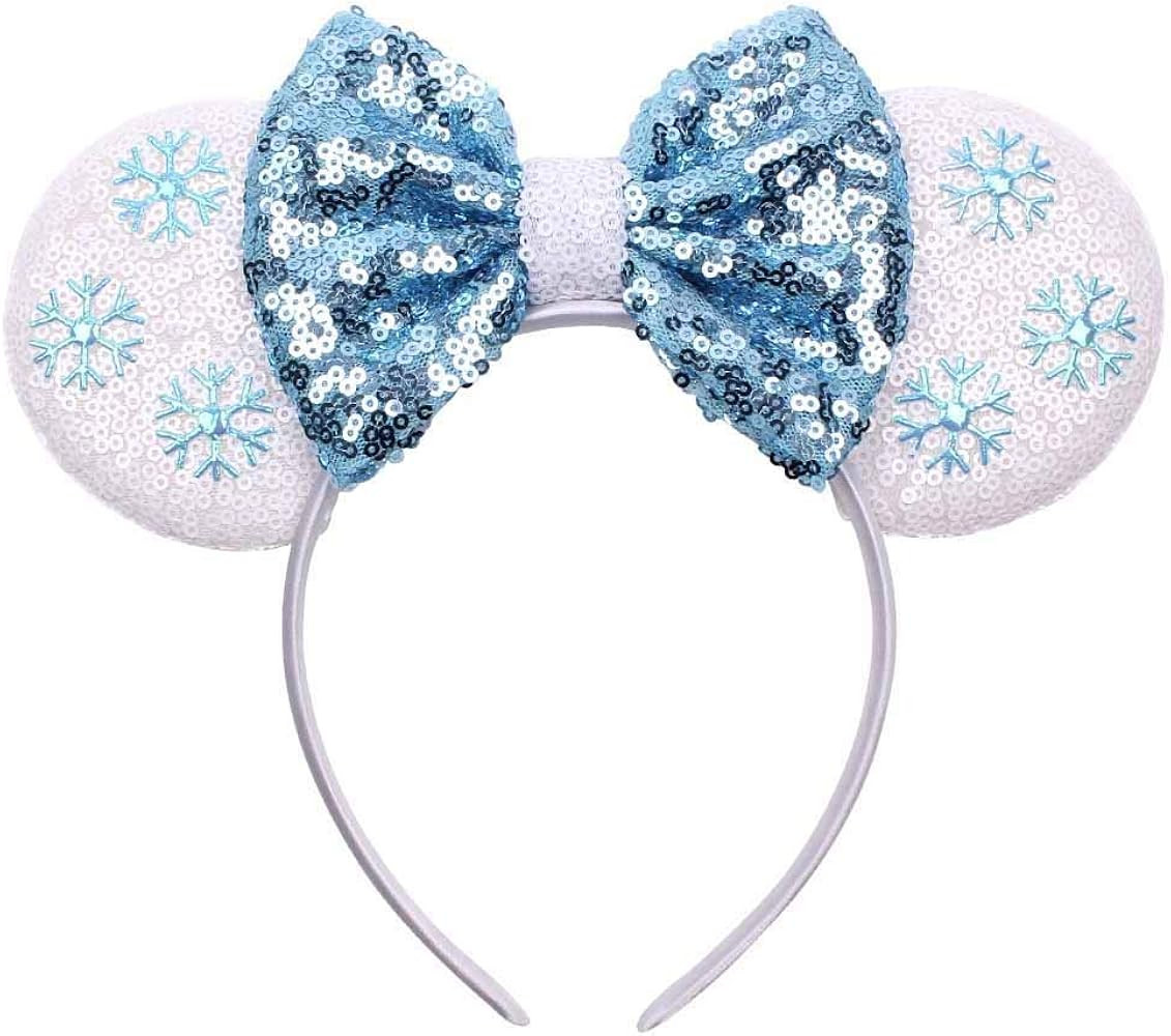 YanJie Mouse Ears Bow Headbands, Glitter Party Princess Decoration Cosplay Costume for Girls & Women | Amazon (US)