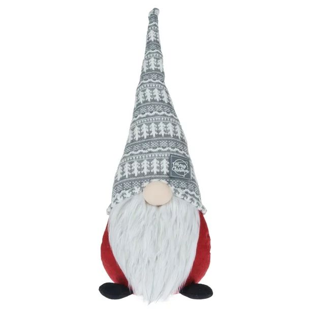 Holiday Time Cozy Patterns Round Gnome Tabletop Decoration, Gray & White - Walmart.com | Walmart (US)