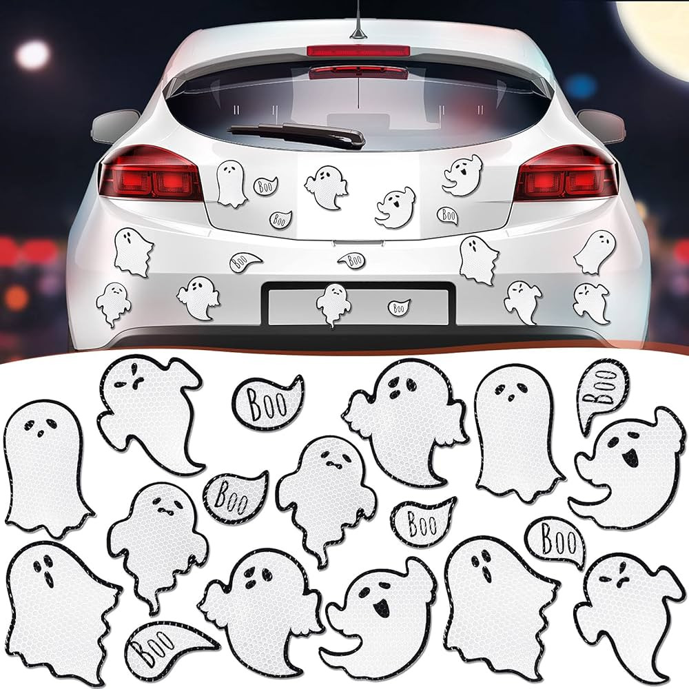 Halloween Ghost Car Magnets Reflective Ghost Boo Refrigerator Magnets Automotive Magnet Stickers ... | Amazon (US)