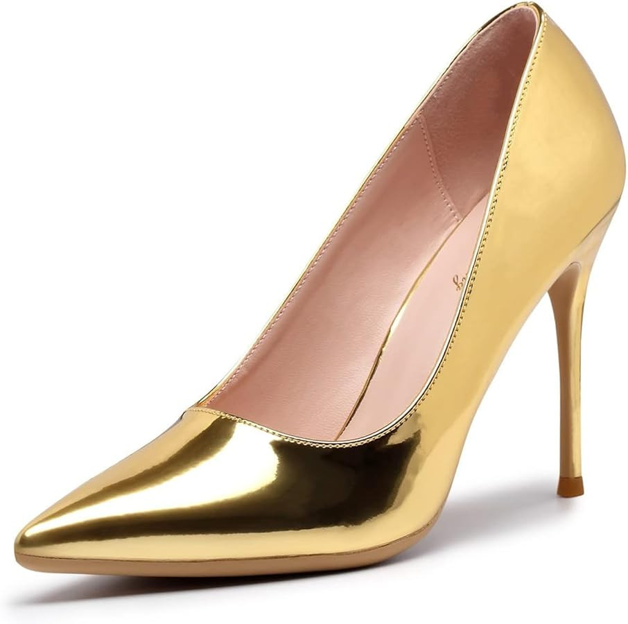 GENSHUO High Heels Pumps for Women Closed Toe,Sexy Pointy Stiletto Heels 4 Inch,Party Prom Dress ... | Amazon (US)