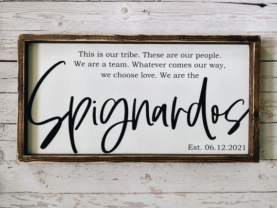 Personalized Name Sign, This is our Tribe, Wedding Sign, Wedding Gift, Last Name Sign, Personaliz... | Etsy (US)