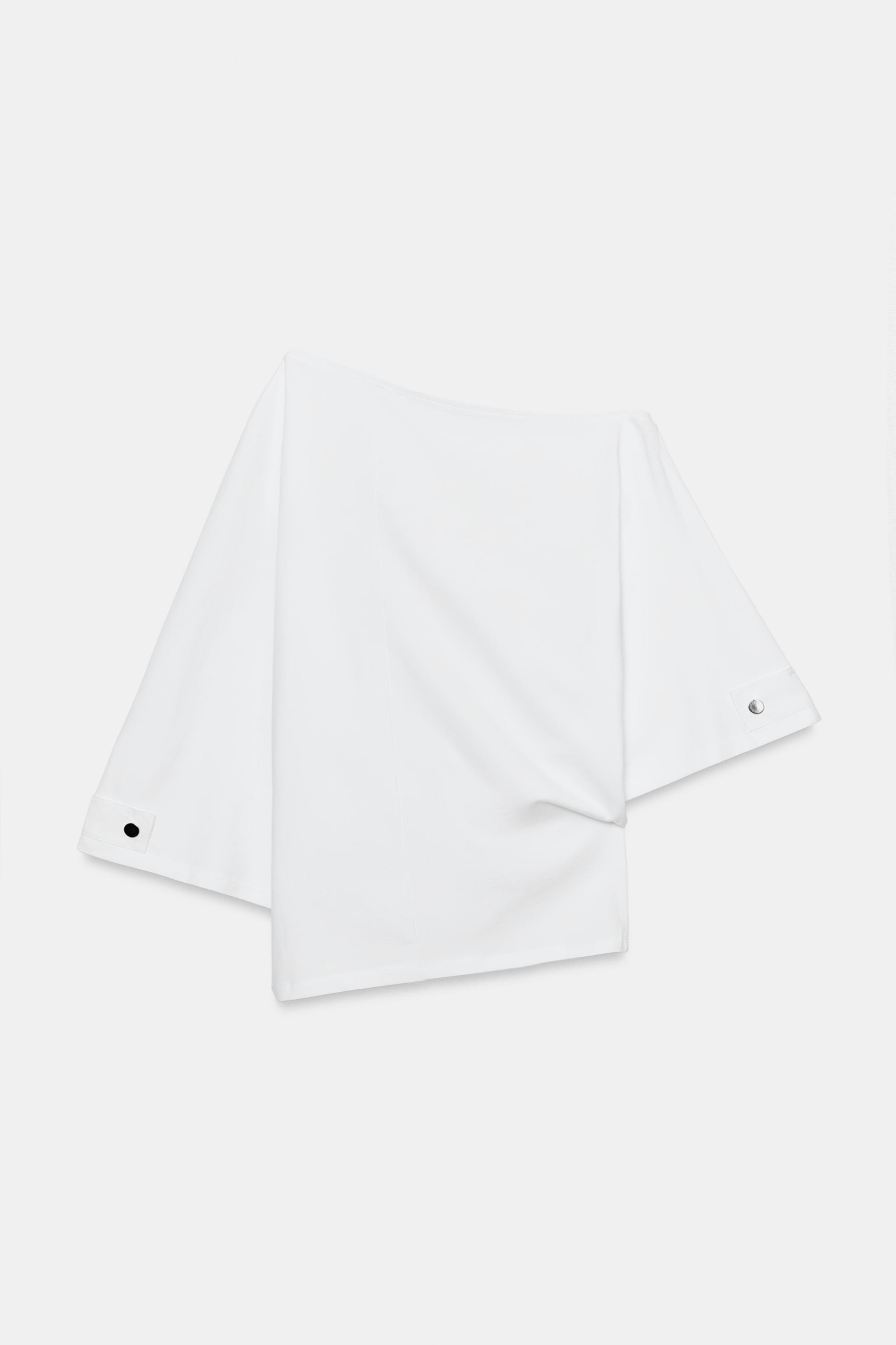 BUTTON BOAT NECK T-SHIRT | Zara US