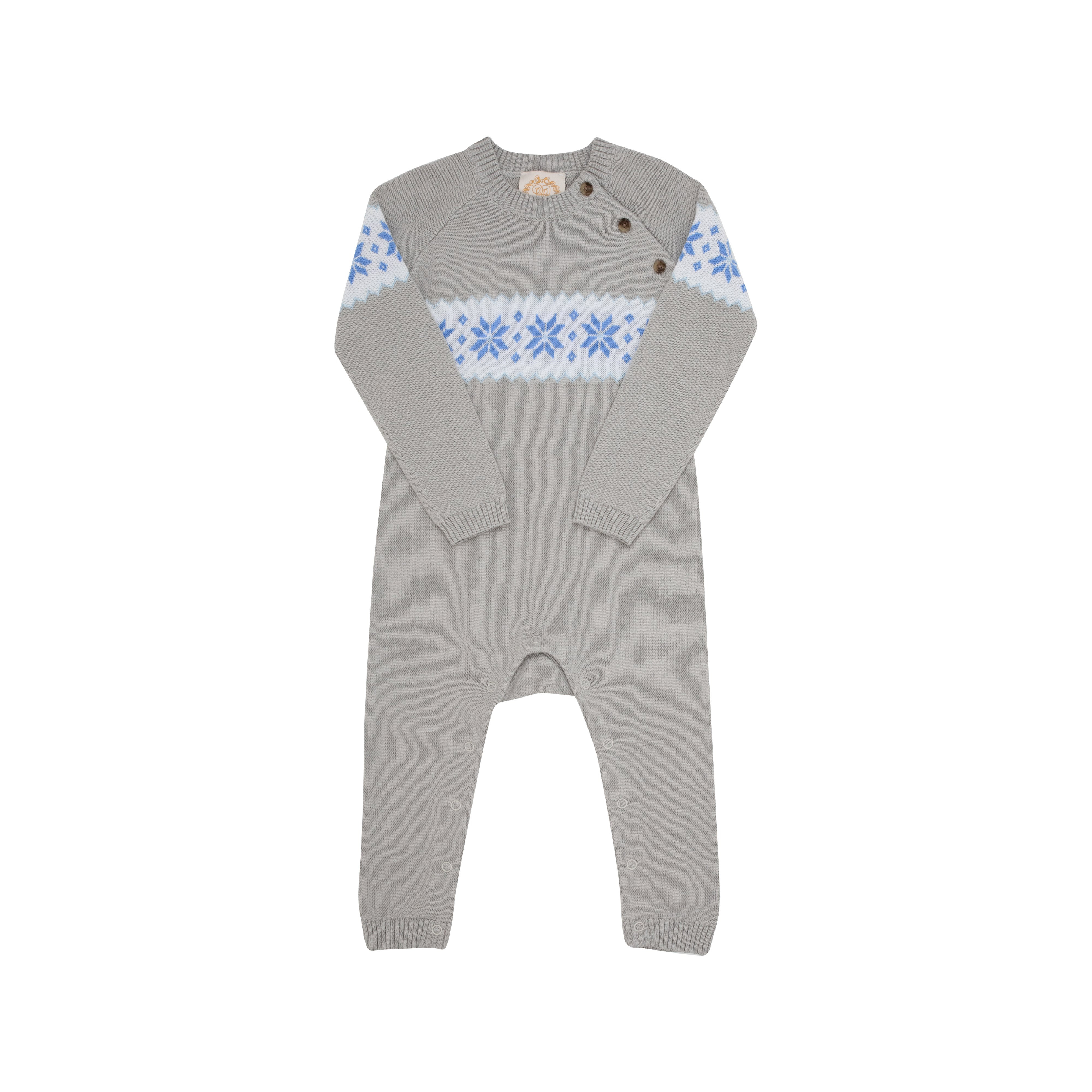 Perrin Playsuit - Grantley Gray with Barbados Blue Fairisle | The Beaufort Bonnet Company