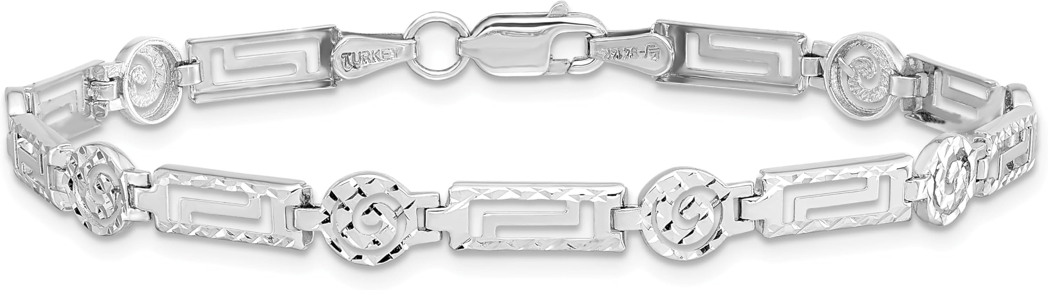 IceCarats 14K Solid White Gold Chain Bracelet | Amazon (US)