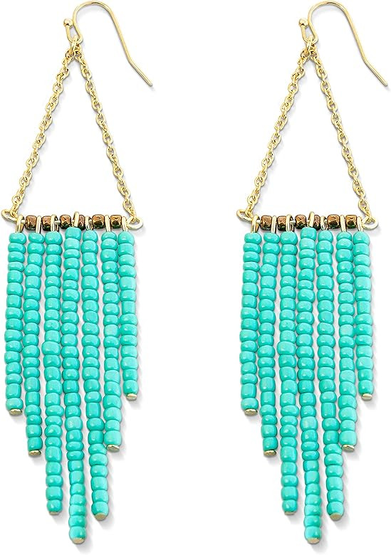 Gold Dangle Earrings, Stunning Turquoise Earrings | Turquoise and Gold Earrings 14k Gold Bohemian Ea | Amazon (US)