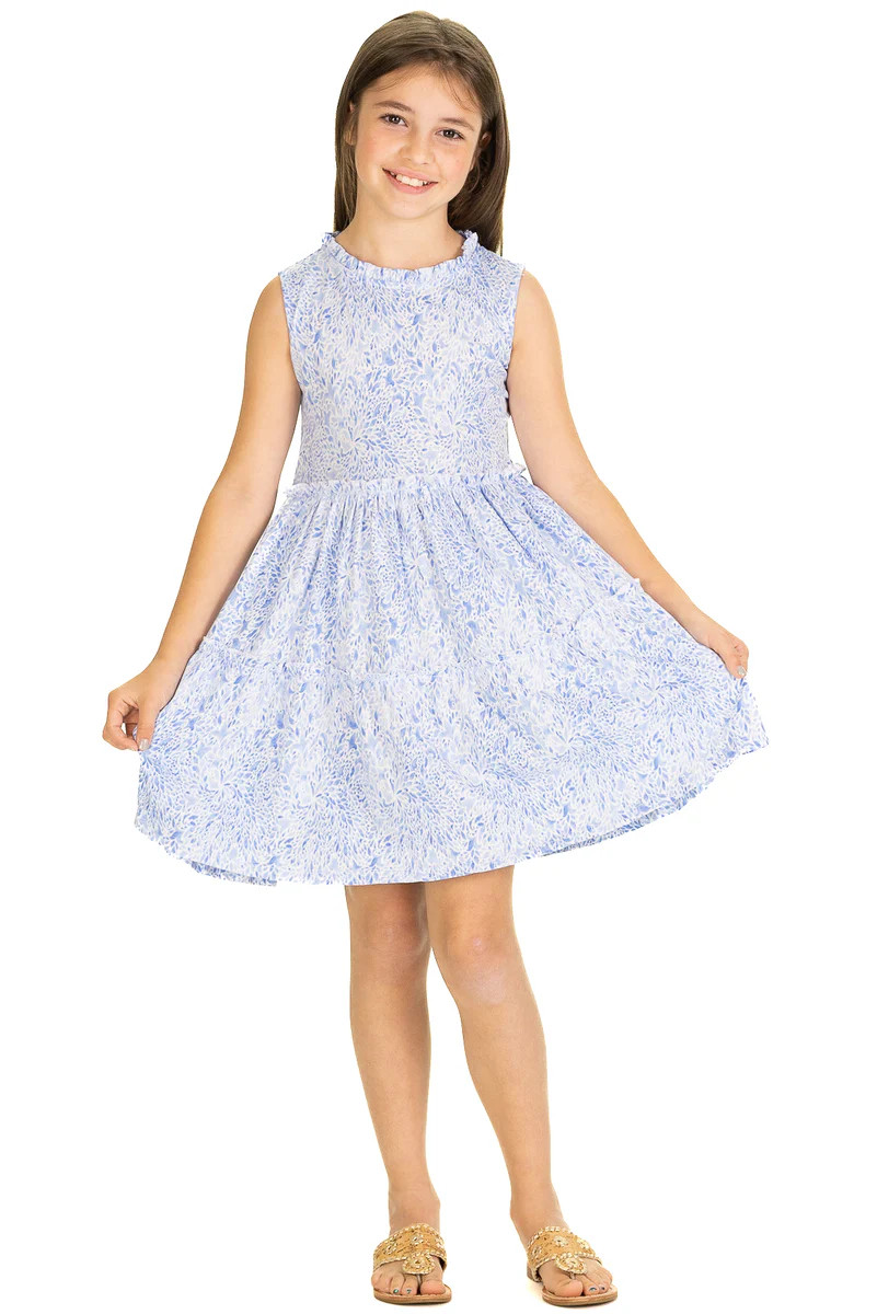 Girls Goldie Dress in Hydrangea Petal | Duffield Lane