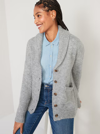 Heathered Cozy Shawl Cardigan Sweater for Women | Old Navy (US)