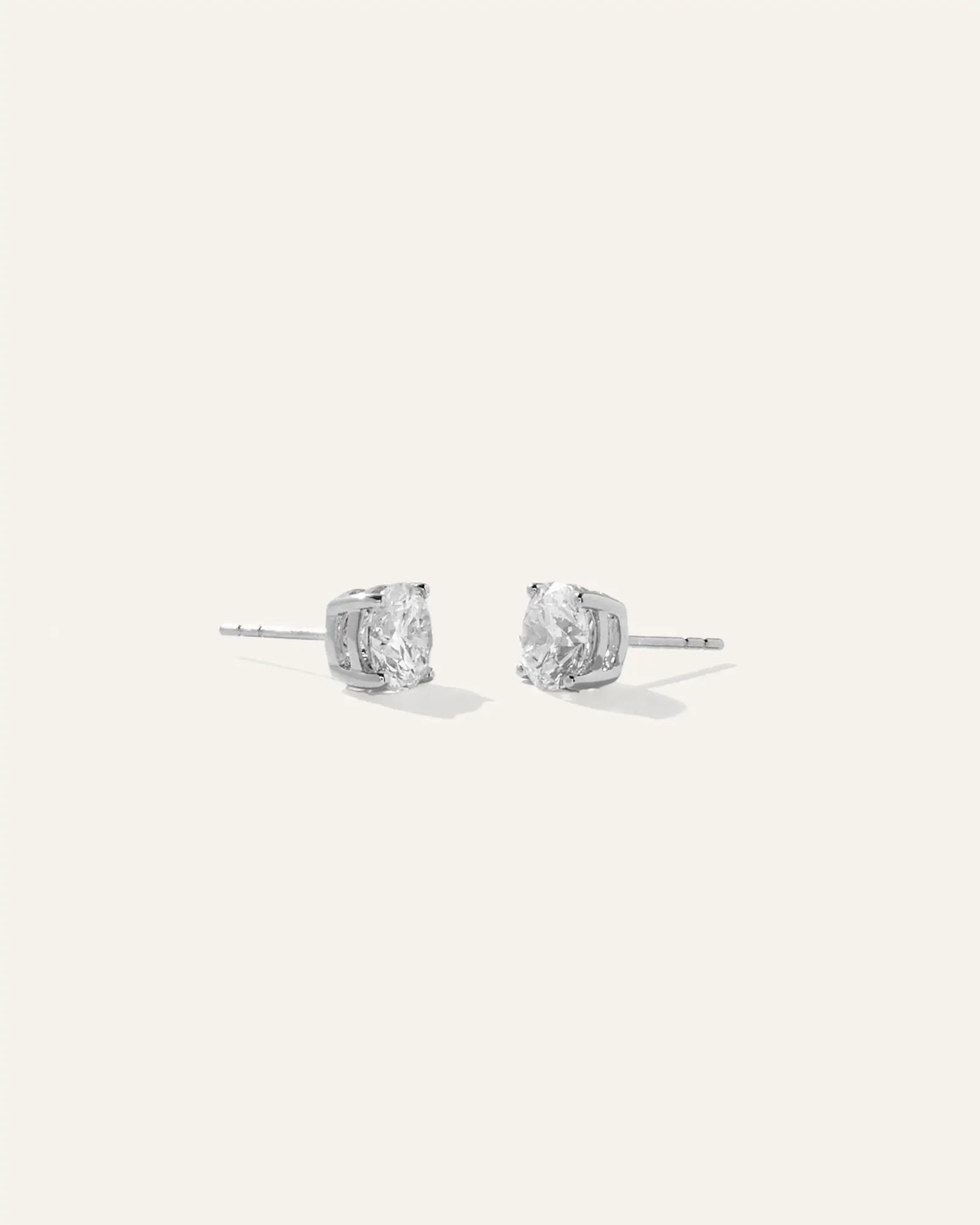 14K Gold Lab Grown Diamond Four-Prong Solitaire Studs | Quince