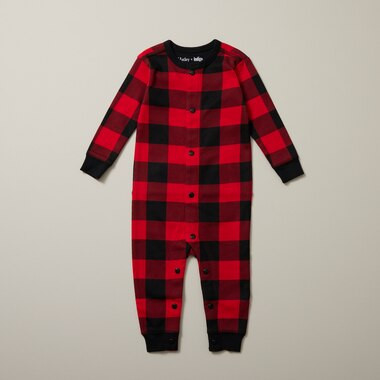 Infant Union Suit, Buffalo Plaid 18-24 Months | Indigo (CA)