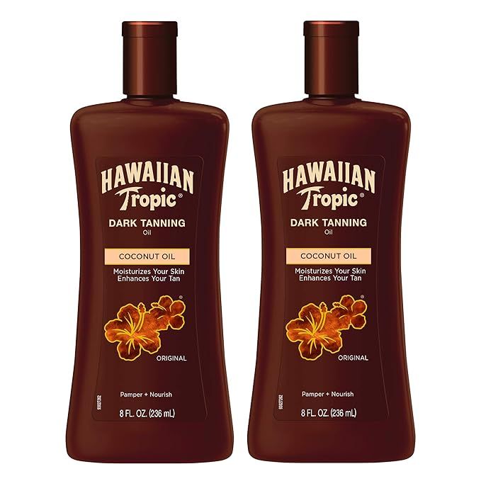 Hawaiian Tropic Dark Tanning Sun Care Moisturizing Oil 8 Ounces Twin Pack | Amazon (US)