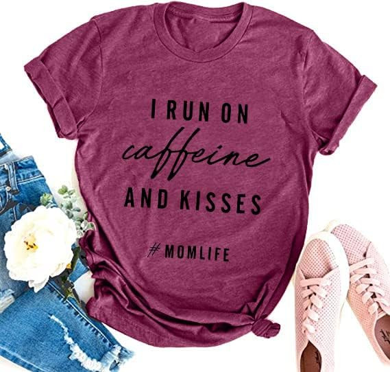 Mama Shirts for Womens Mom Life Graphic Print T-Shirt Funny for Mom | Amazon (US)