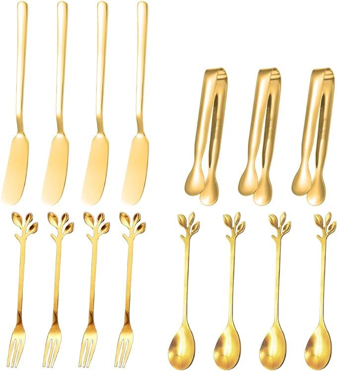 lyfLux 15 Pieces Golden Cheese Butter Jam Spreader Set Suit, Butter Spreader, Pastry Clip, Fork a... | Amazon (US)