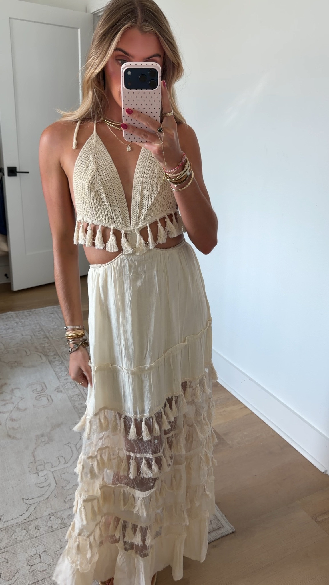 @12th Tribe size xs. My code is SLOANEFES10. You've got enough on your plate, let the easiest decision you make today be this outfit. Crochet top, sequined sheer lace, crochet fringe, side cutouts, and a tiered skirt, yes, a lot is happening. All of it divine. intentional. The Willow said maximalism is a spiritual experience and we have never agreed with anything more.

#LTKootd #LTKWedding #LTKSaleAlert