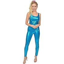 Women's and Girl's Turquoise Cotton and Metallic Tank Unitard Doll Costume | Amazon (US)