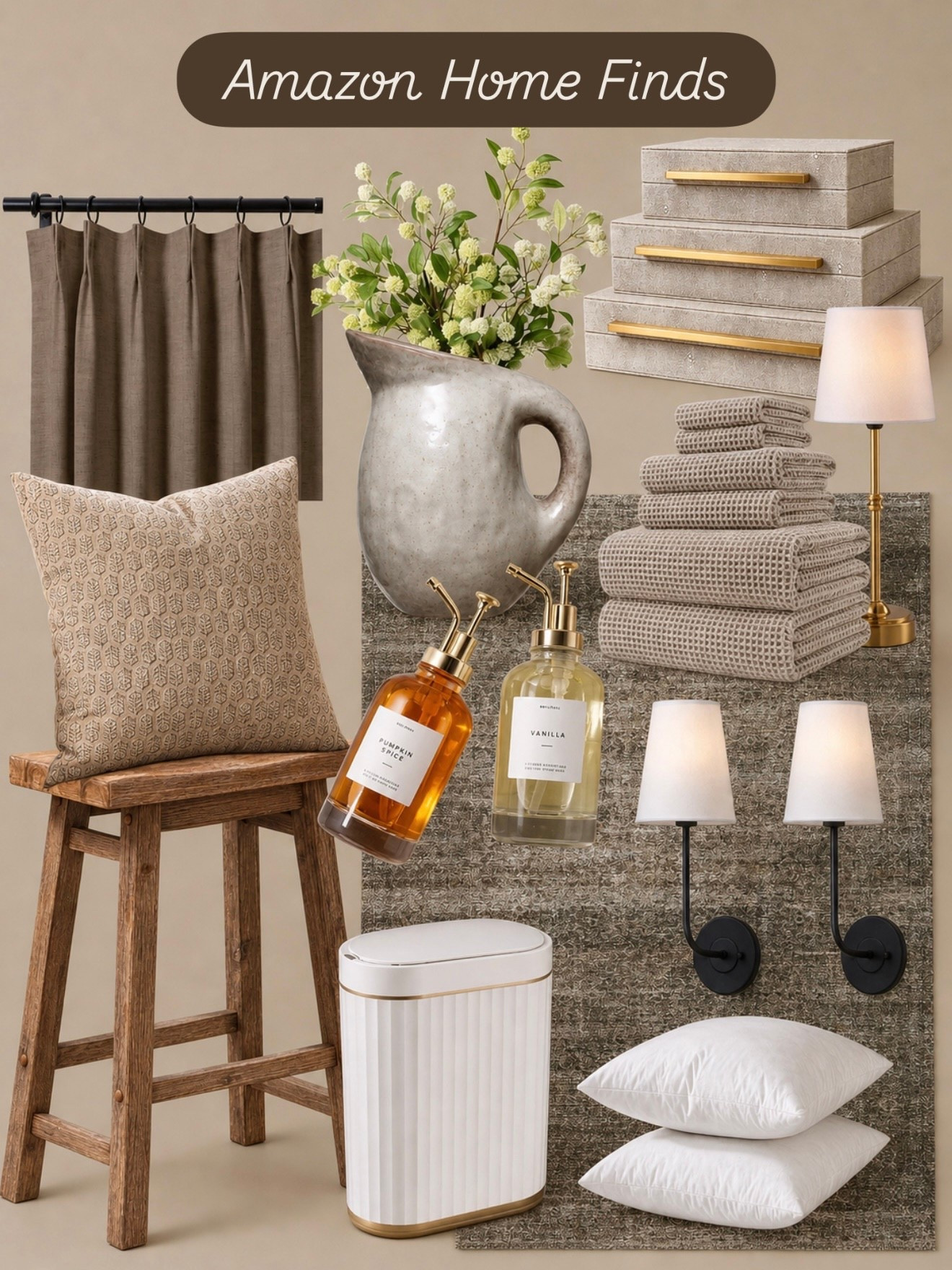 Neutral Amazon Home Finds That Instantly Elevate Your Space

Follow @farmtotablecreations on Instagram for more cozy neutral home finds and styling ideas.

These Amazon home finds are giving that cozy designer look without the designer price tag. From the warm wood stool and textured pillow to the soft neutral rug, cordless lamp, and elevated storage pieces… every item adds that layered, collected feel that makes a home feel warm and inviting. I especially love how these pieces mix texture, warmth, and function while still keeping everything feeling calm and uncluttered. Perfect for refreshing your living room, bedroom, bathroom, or kitchen with timeless neutral tones.

#amazonhome #neutraldecor #amazonfinds #homedecor #cozyhome

amazon home finds | neutral home decor | cordless lamp | textured pillow | wood stool | beige curtains | neutral rug | decorative vase | cozy home finds | designer inspired decor | woven towels | bathroom decor | home styling ideas | living room decor | kitchen styling | soft neutral decor | elevated home finds | affordable home decor | decorative storage boxes | throw pillows | neutral aesthetic | amazon decor finds | timeless home decor | warm neutral home | cozy interior styling

#LTKHome #LTKSaleAlert