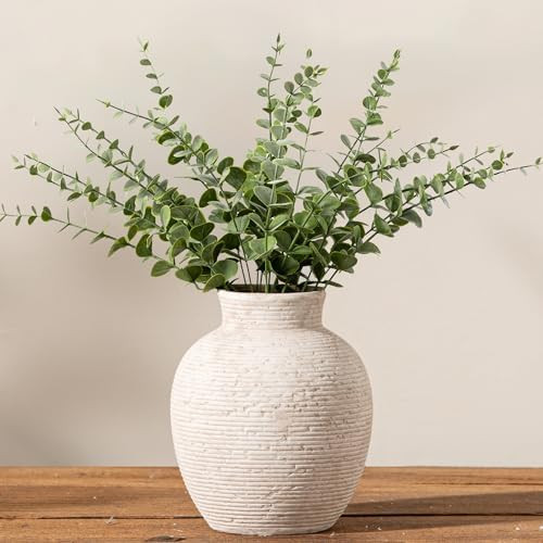 Vanselia Ceramic Flower Vase Home Decor - Small Farmhouse Table Vases Rustic Vintage Living Room ... | Amazon (US)
