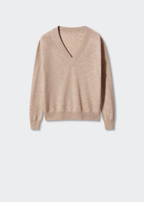 100% wool v-neck sweater -  Women | Mango United Kingdom | MANGO (UK)