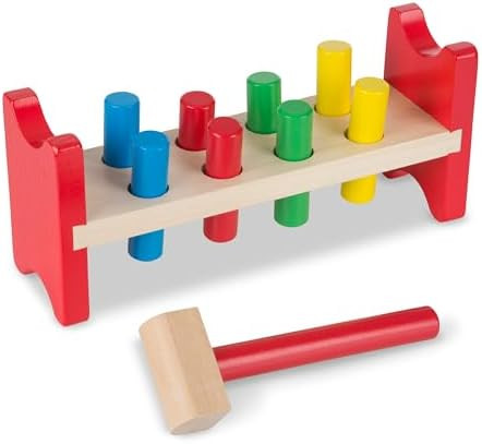 Melissa & Doug Deluxe Wooden Pound-A-Peg Toy With Hammer - FSC Certified | Amazon (US)