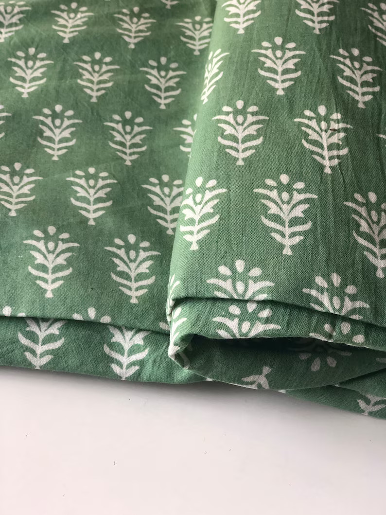 Indian Block Print Indian Cotton Hand Stamped Printing by - Etsy | Etsy (US)