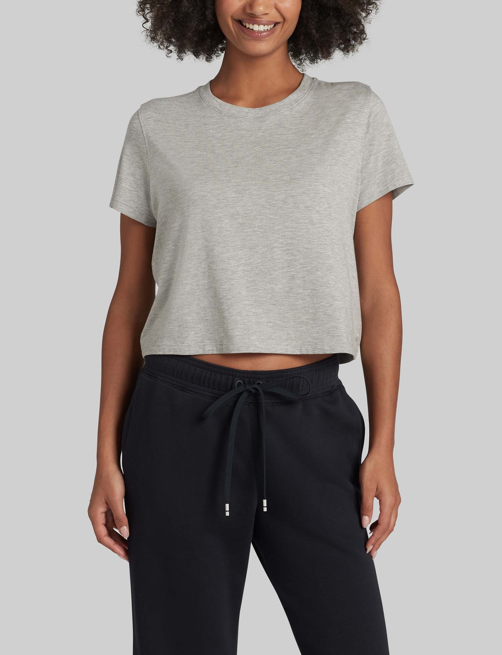 Women's Second Skin Not-Too-Cropped Crew Neck Tee | Tommy John