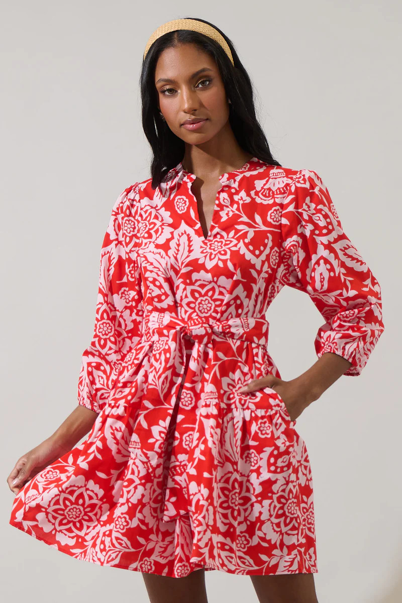 Hazen Floral Leola Shift Mini Dress | Sugarlips