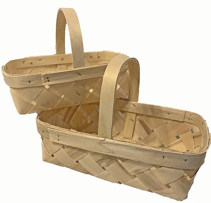 Farm Stand Nesting Baskets with Handles, Produce Baskets, Natural Wooden Baskets, Use as a Plante... | Amazon (US)