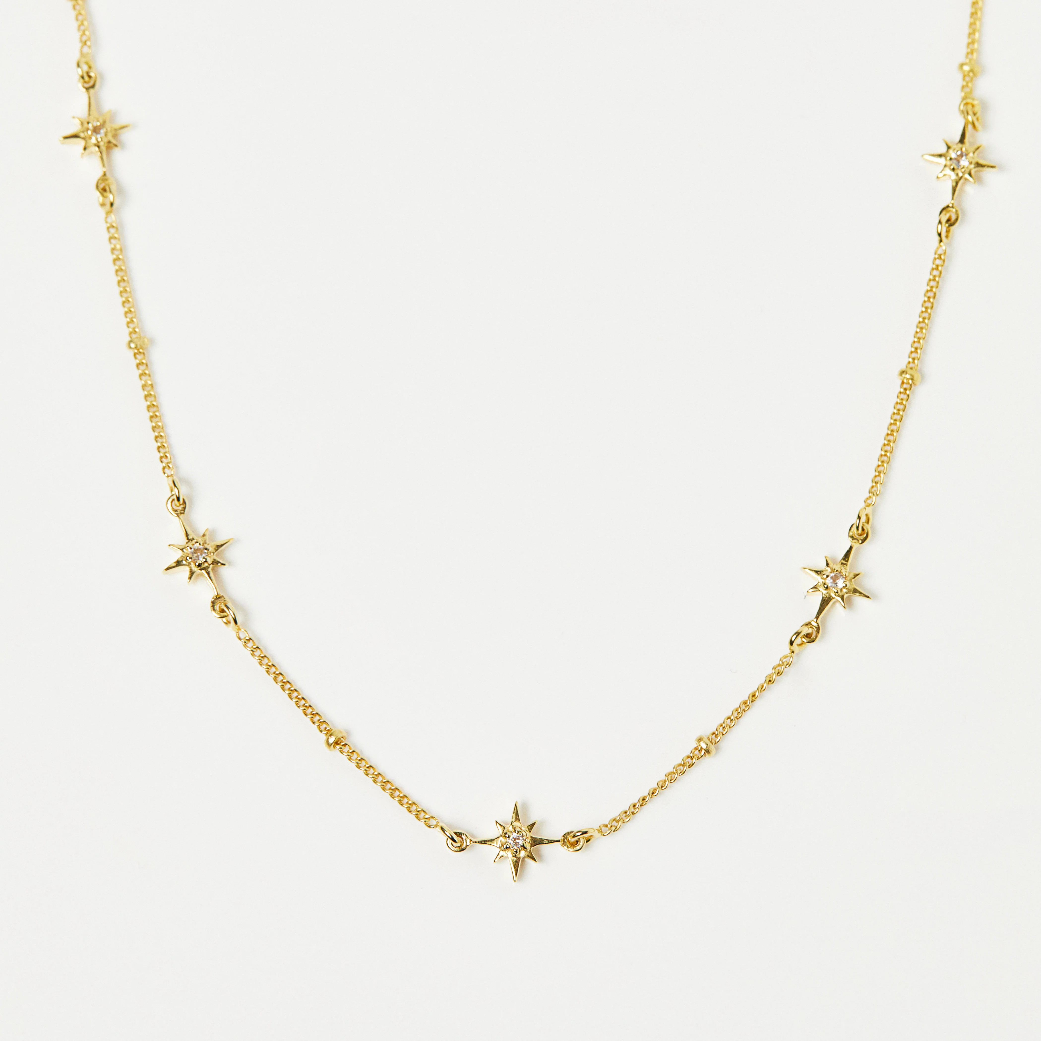 Dainty White Topaz Star Chain | Carrie Elizabeth