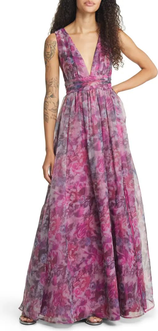 Lulus Garden Romance Floral Organza Gown | Nordstrom | Nordstrom