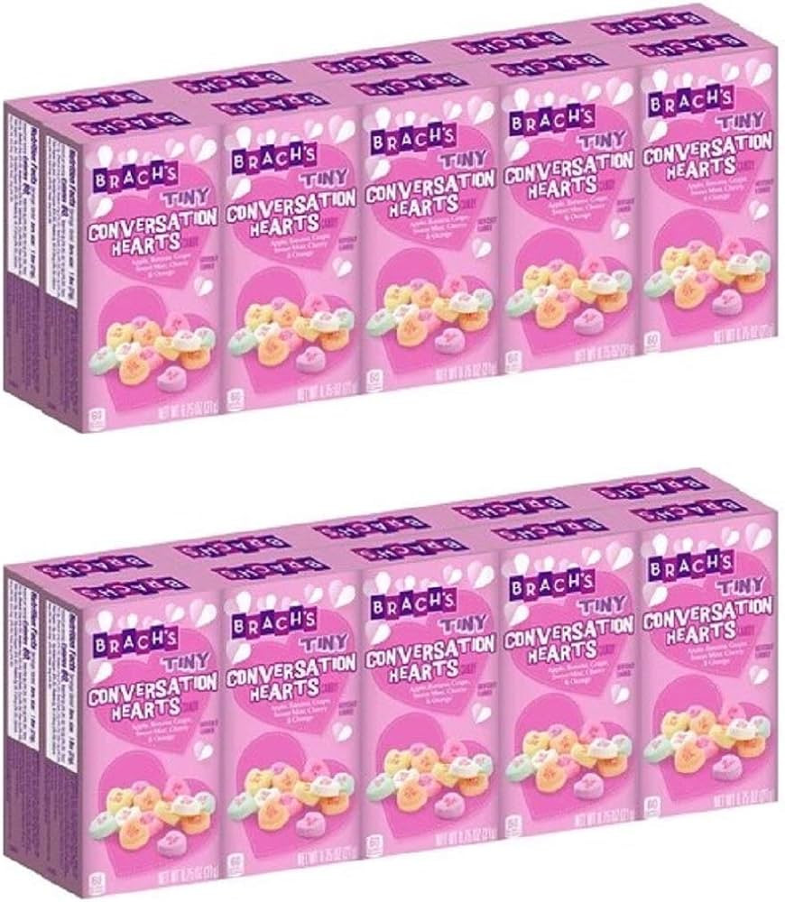 Brachs TINY CONVERSATION HEARTS Candy - 6 Flavors - Wintergreen + Banana + Orange + Lemon + Cherr... | Amazon (US)