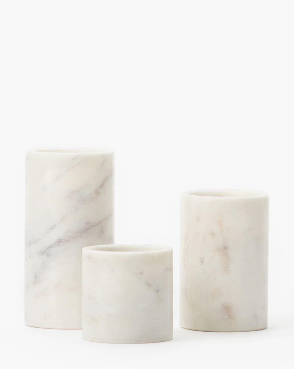 Marble Cylinder Pillars (Set of 3) | McGee & Co.