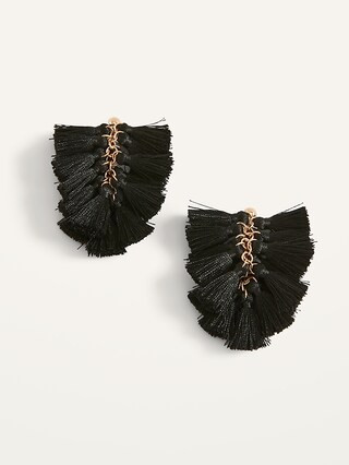 Gold-Toned Black Tassel Earrings for Women | Old Navy (US)