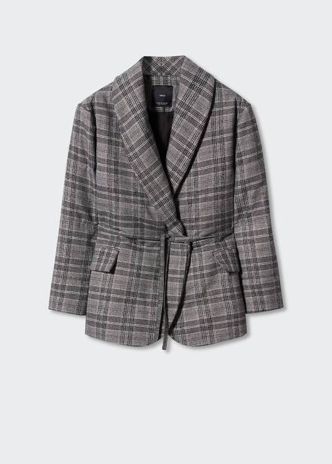 Check structured quilted jacket | MANGO (US)