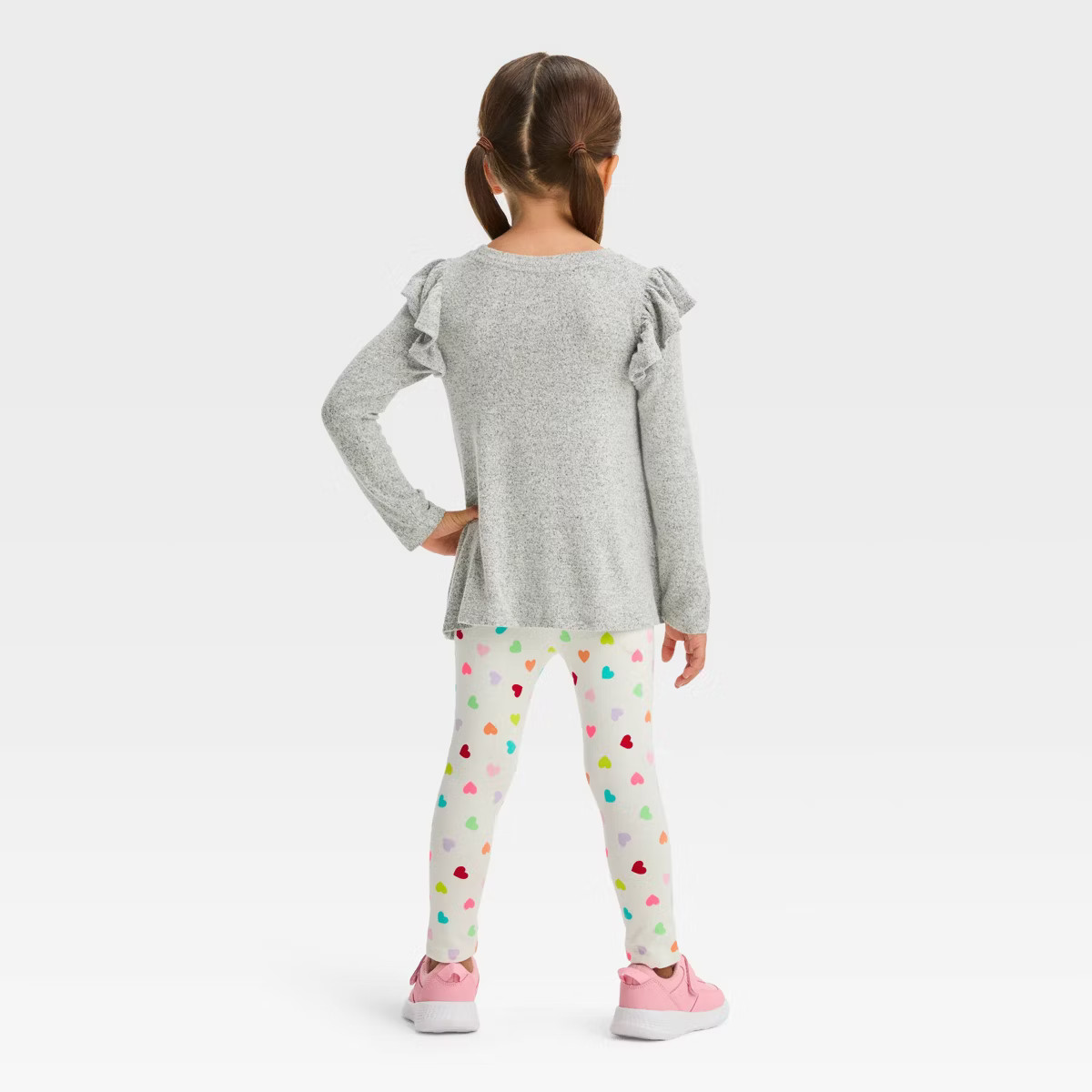 Toddler Girls' Valentine's Day Candy Hearts Top & Bottom Set - Cat & Jack™ Gray | Target