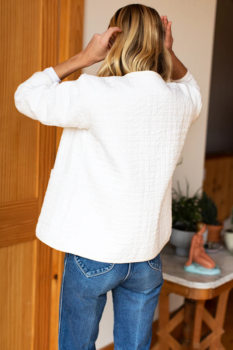 India Quilted Jacket - Cloud White Organic | Emerson Fry