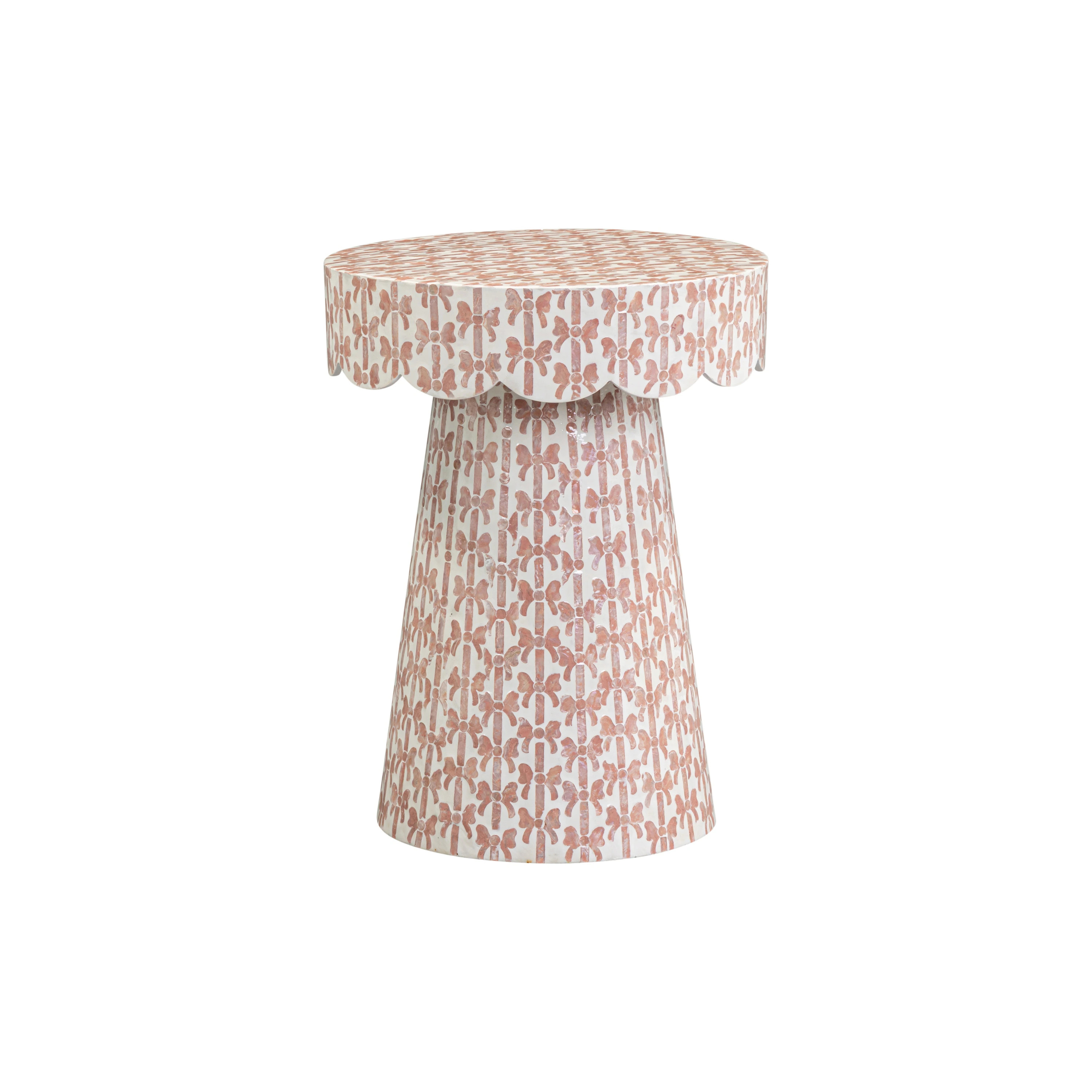 Linon Presa Bow Print Capiz Side Table | Bed Bath & Beyond