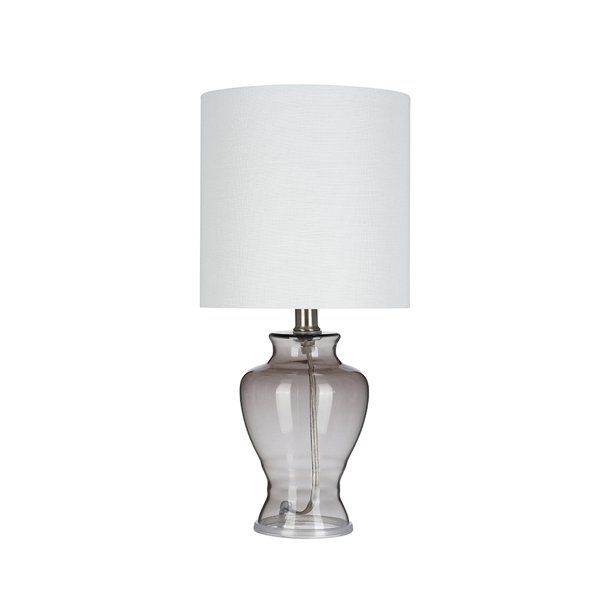 Cresswell Lighting Smoke Grey Glass Table Lamp 8"H, LED Bulb Included | Walmart (US)