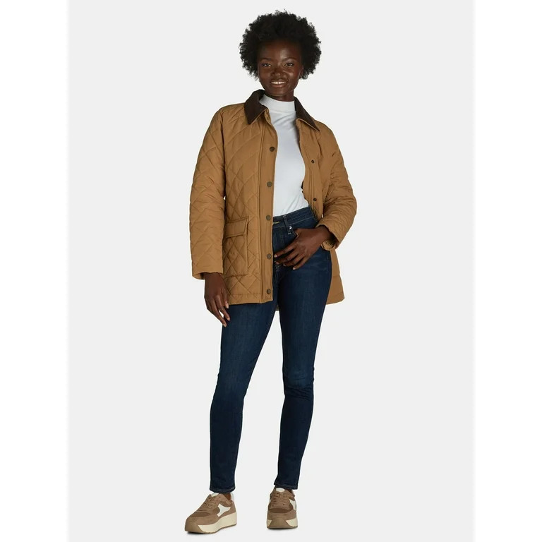 Time and Tru Women's and Women's Plus Quilted Barn Coat, Sizes XS-3X | Walmart (US)