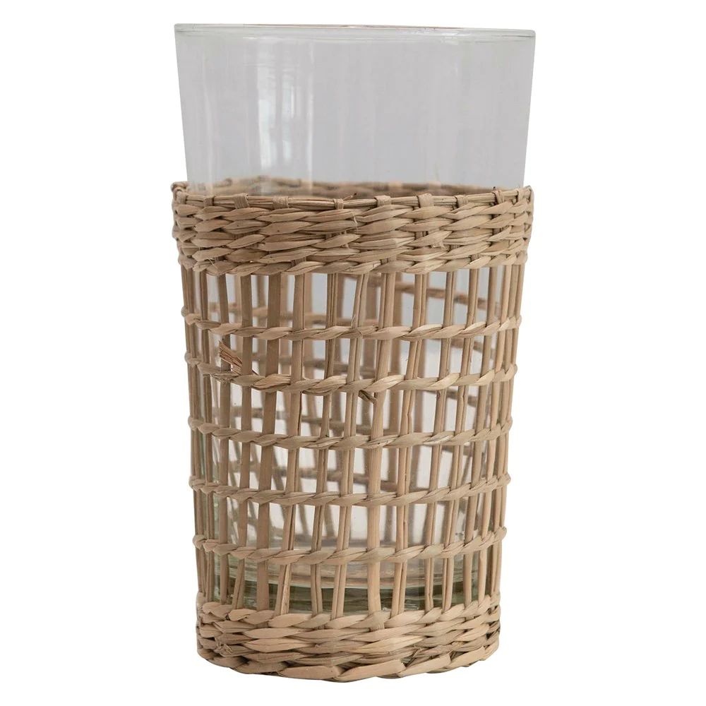 Seagrass Wrapped Drinking Glass | Megan Molten