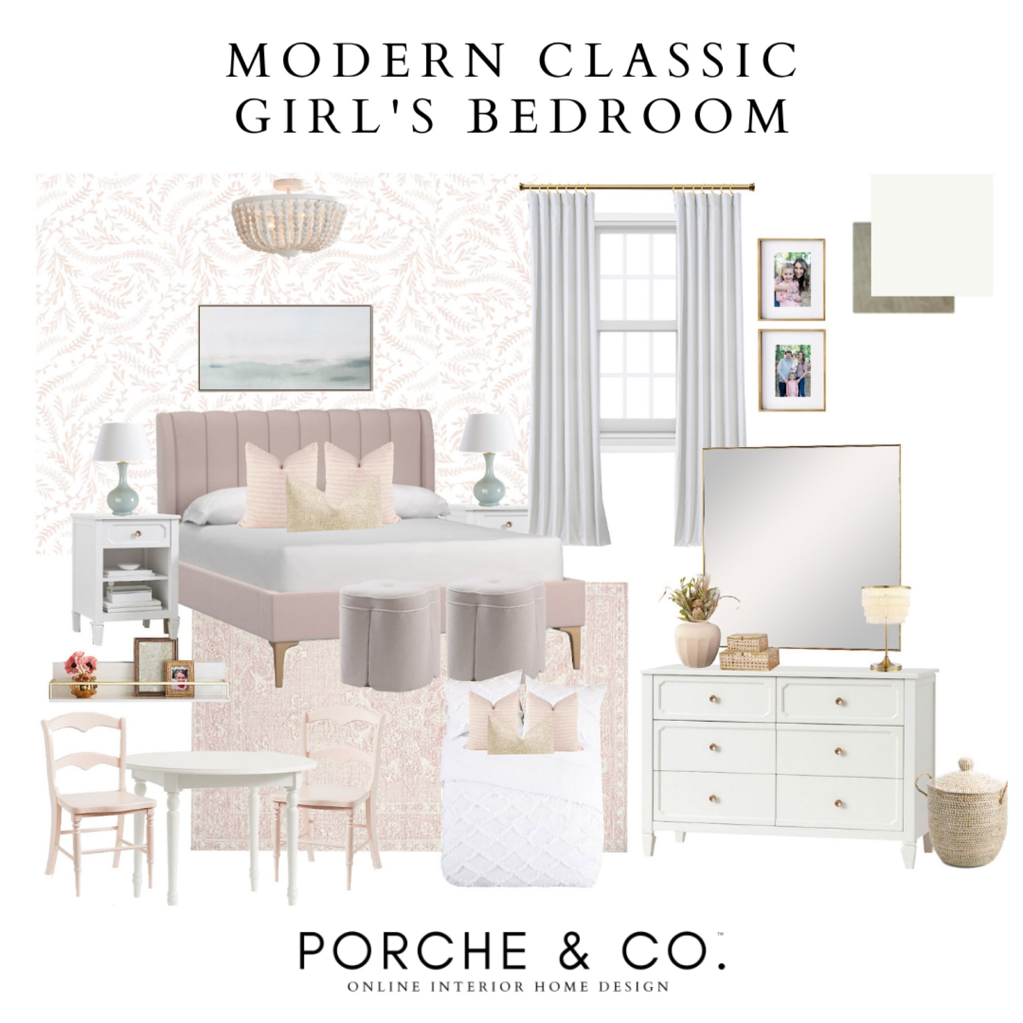 Girls room home decor, modern classic girls room, young girls bedroom, feminine bedroom, transitional bedroom design #edesign #clientfeature

#LTKstyletip #LTKhome #LTKkids