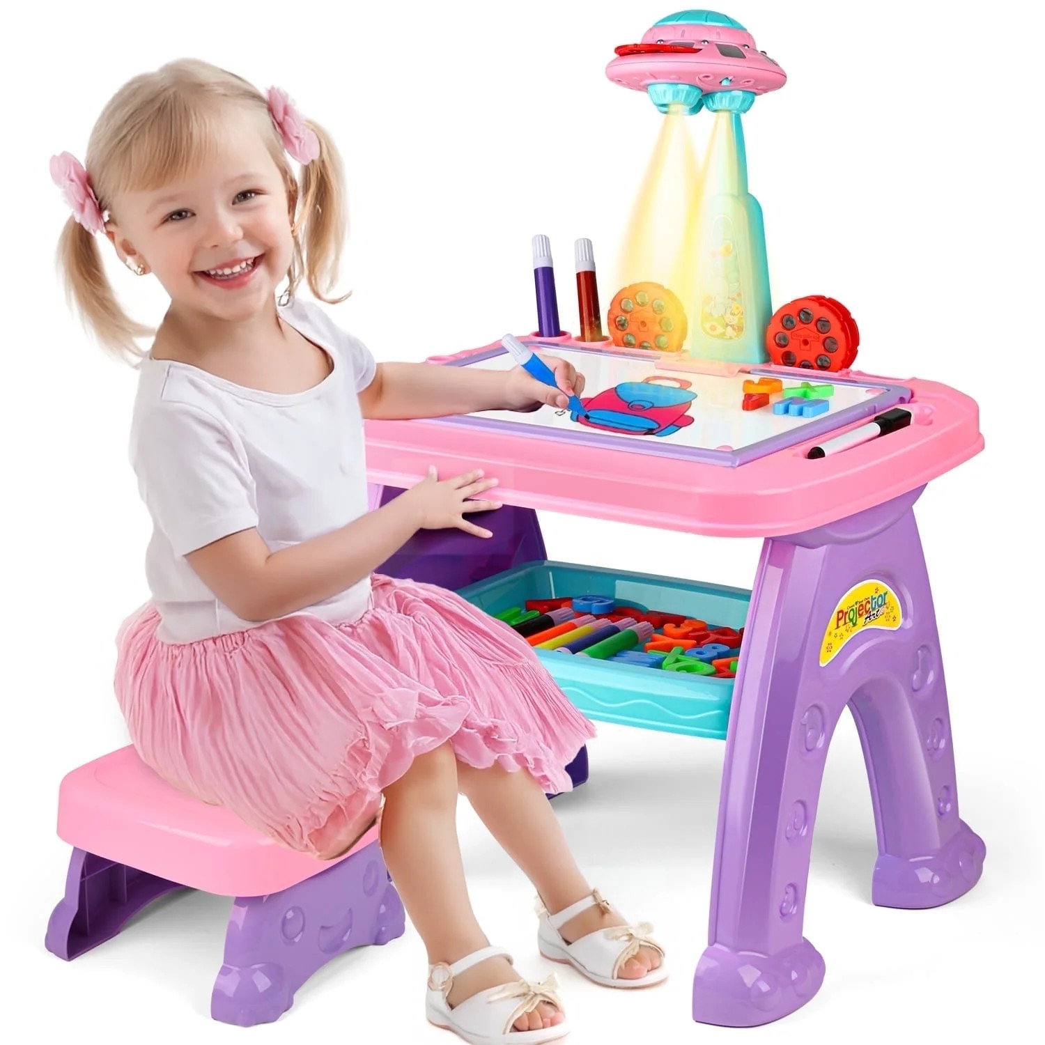 Flooyes Drawing Study Projector table for Kids, Learning Projector table Toys for Ages 3 4 5 6 7 ... | Walmart (US)