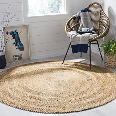 Safavieh Natural Fiber Collection NF356A Hand-woven Jute Area Rug, 3' x 3' Round | Amazon (US)